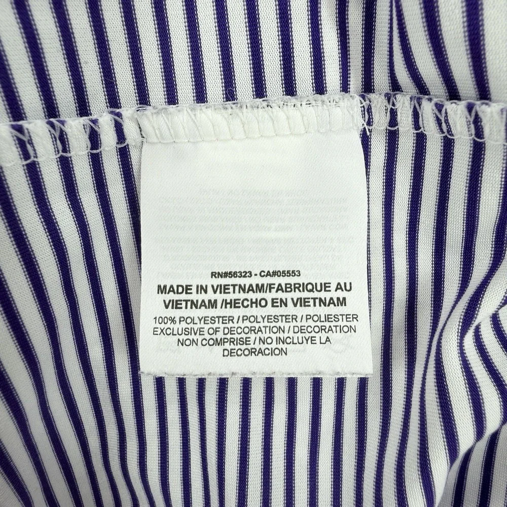 Nike Golf Dri-FIT LSU Tigers Striped Polo Shirt Men's XL Purple White NCAA - Picture 6 of 9